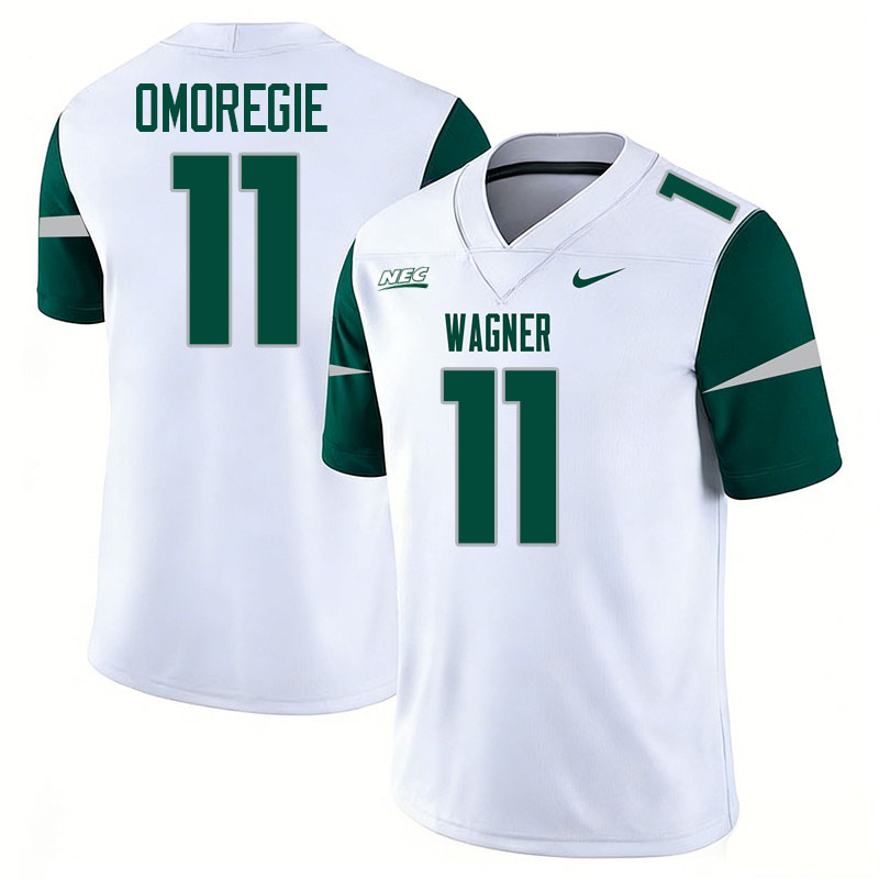Wagner Seahawks #11 Daren Omoregie College Football Jerseys,Uniforms Stitched-White
